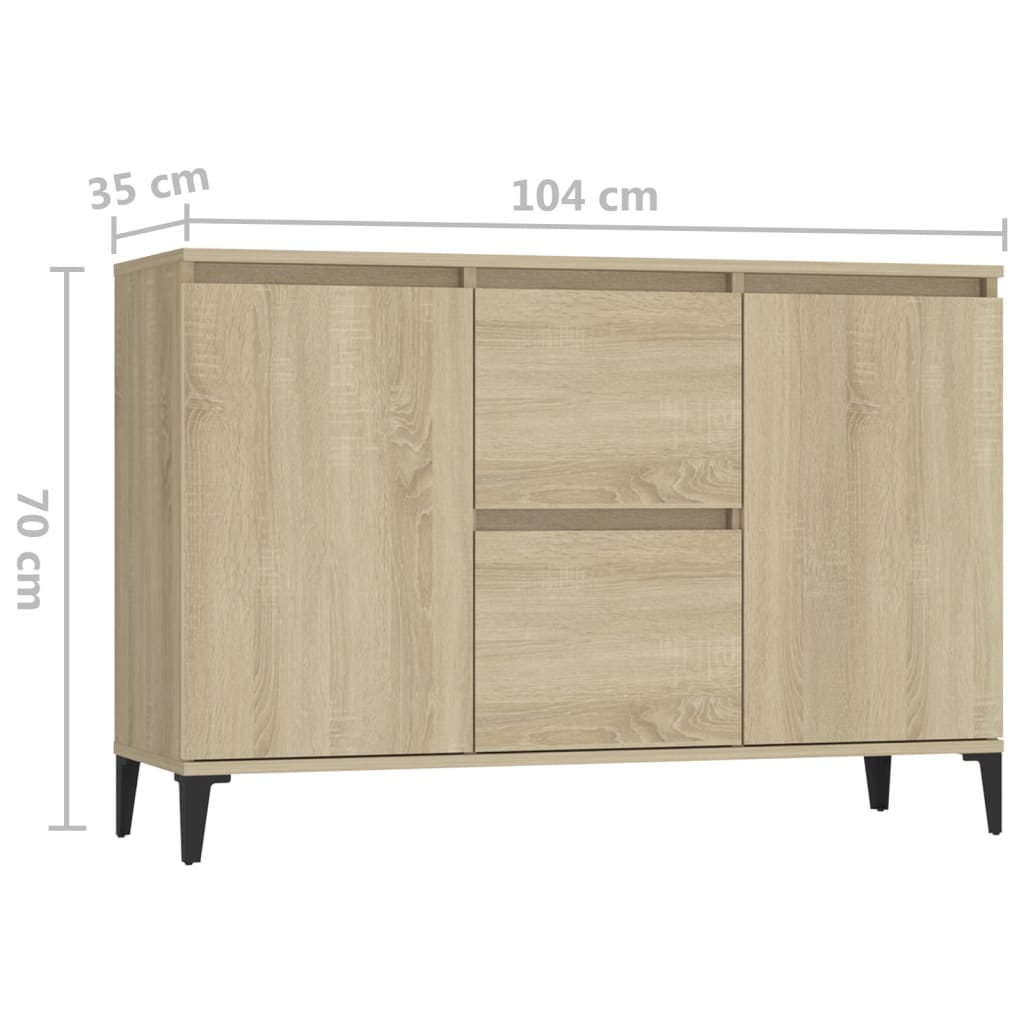 Sideboard Sonoma-Eiche 104x35x70 cm Holzwerkstoff