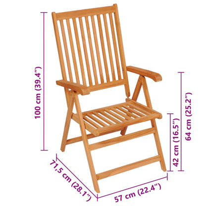 Verstellbare Gartenstühle mit Auflagen 8 Stk. Massivholz Teak