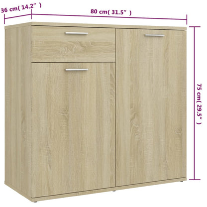 Sideboard Sonoma-Eiche 160x36x75 cm Holzwerkstoff