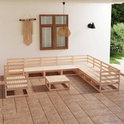 11-tlg. Garten-Lounge-Set Massivholz Kiefer