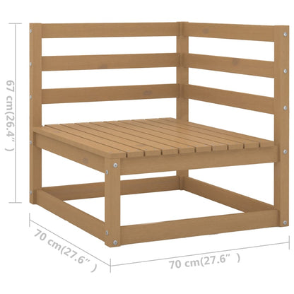 11-tlg. Garten-Lounge-Set Honigbraun Massivholz Kiefer