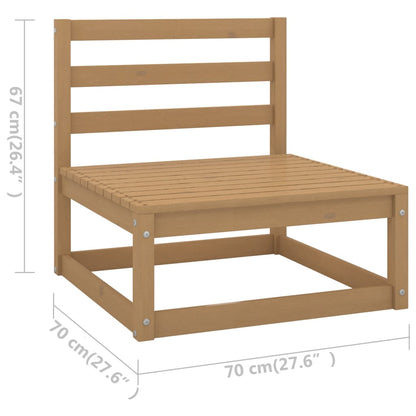 11-tlg. Garten-Lounge-Set Honigbraun Massivholz Kiefer