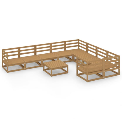 10-tlg. Garten-Lounge-Set Massivholz Kiefer