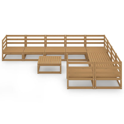 10-tlg. Garten-Lounge-Set Massivholz Kiefer