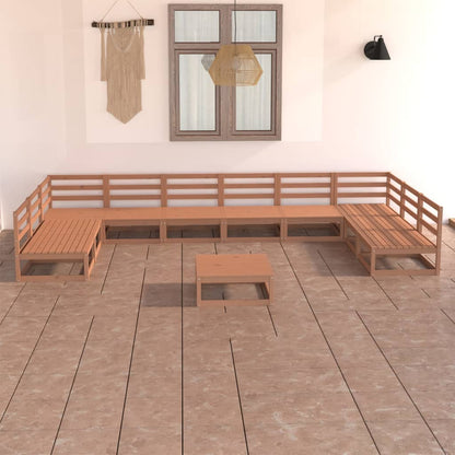 11-tlg. Garten-Lounge-Set Massivholz Kiefer