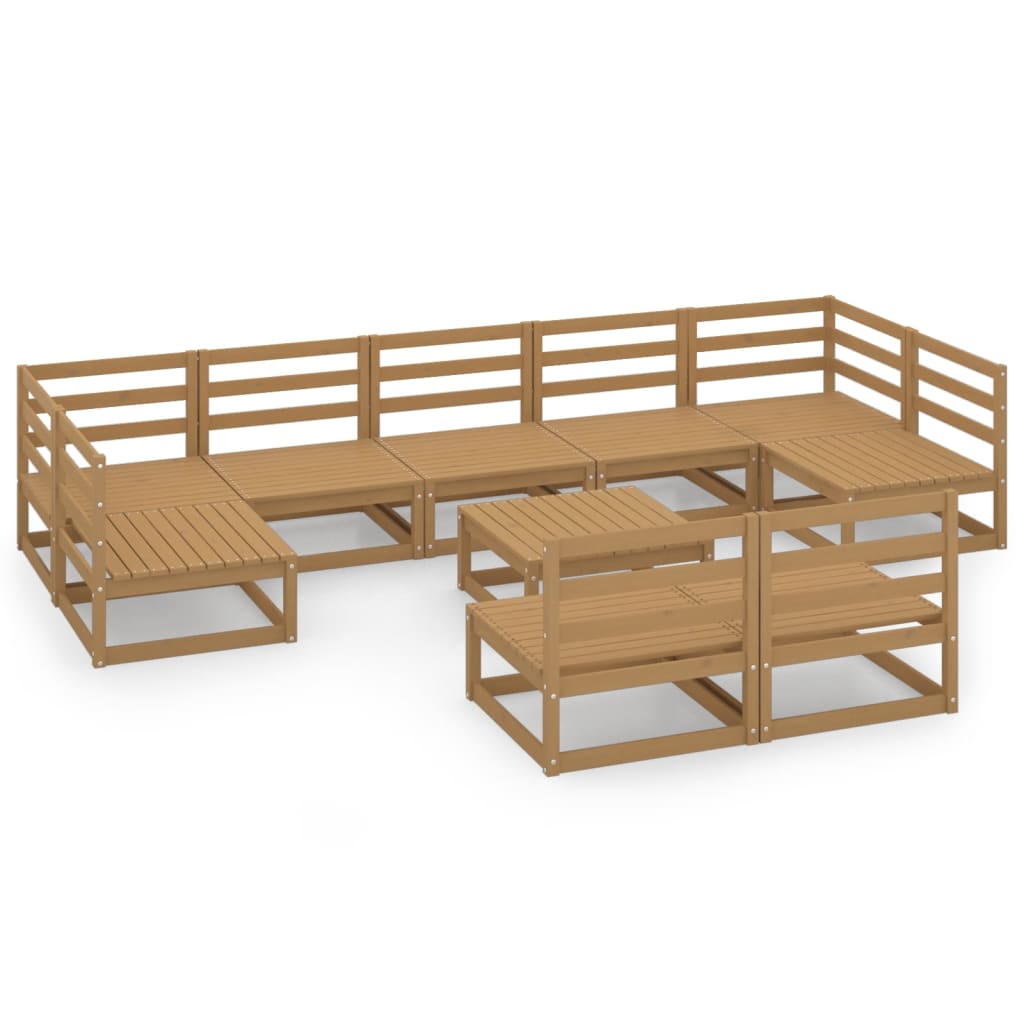 10-tlg. Garten-Lounge-Set Massivholz Kiefer