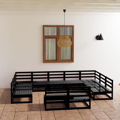 11-tlg. Garten-Lounge-Set Massivholz Kiefer