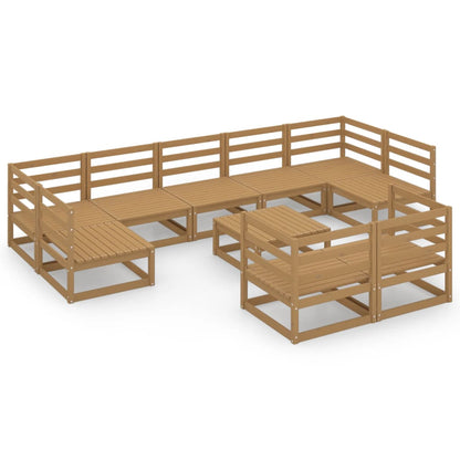 10-tlg. Garten-Lounge-Set Massivholz Kiefer