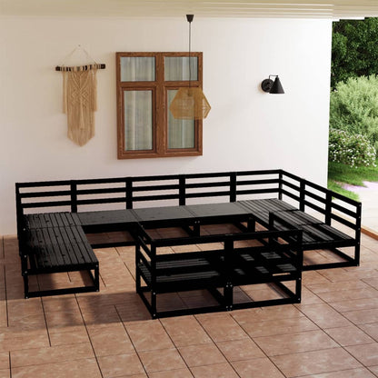 11-tlg. Garten-Lounge-Set Massivholz Kiefer