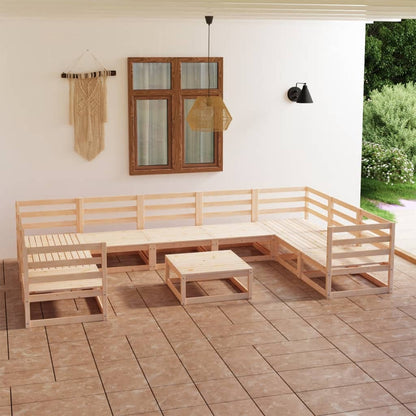 10-tlg. Garten-Lounge-Set Massivholz Kiefer