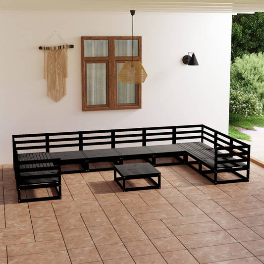 11-tlg. Garten-Lounge-Set Massivholz Kiefer