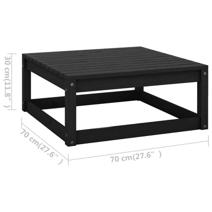 11-tlg. Garten-Lounge-Set mit Kissen Schwarz Kiefer Massivholz