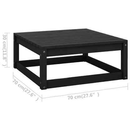 10-tlg. Garten-Lounge-Set mit Kissen Schwarz Massivholz Kiefer