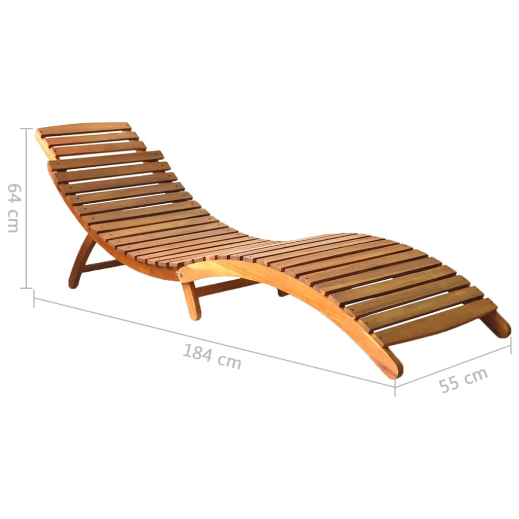 Sonnenliegen 2 Stk. Massivholz Akazie