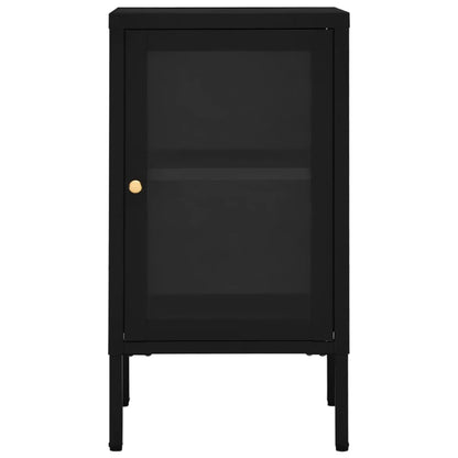 Sideboard Schwarz 38x35x70 cm Stahl und Glas