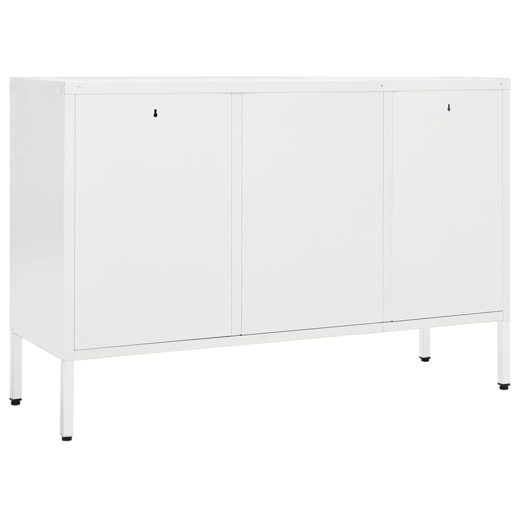 Sideboard Weiß 105x35x70 cm Stahl und Hartglas