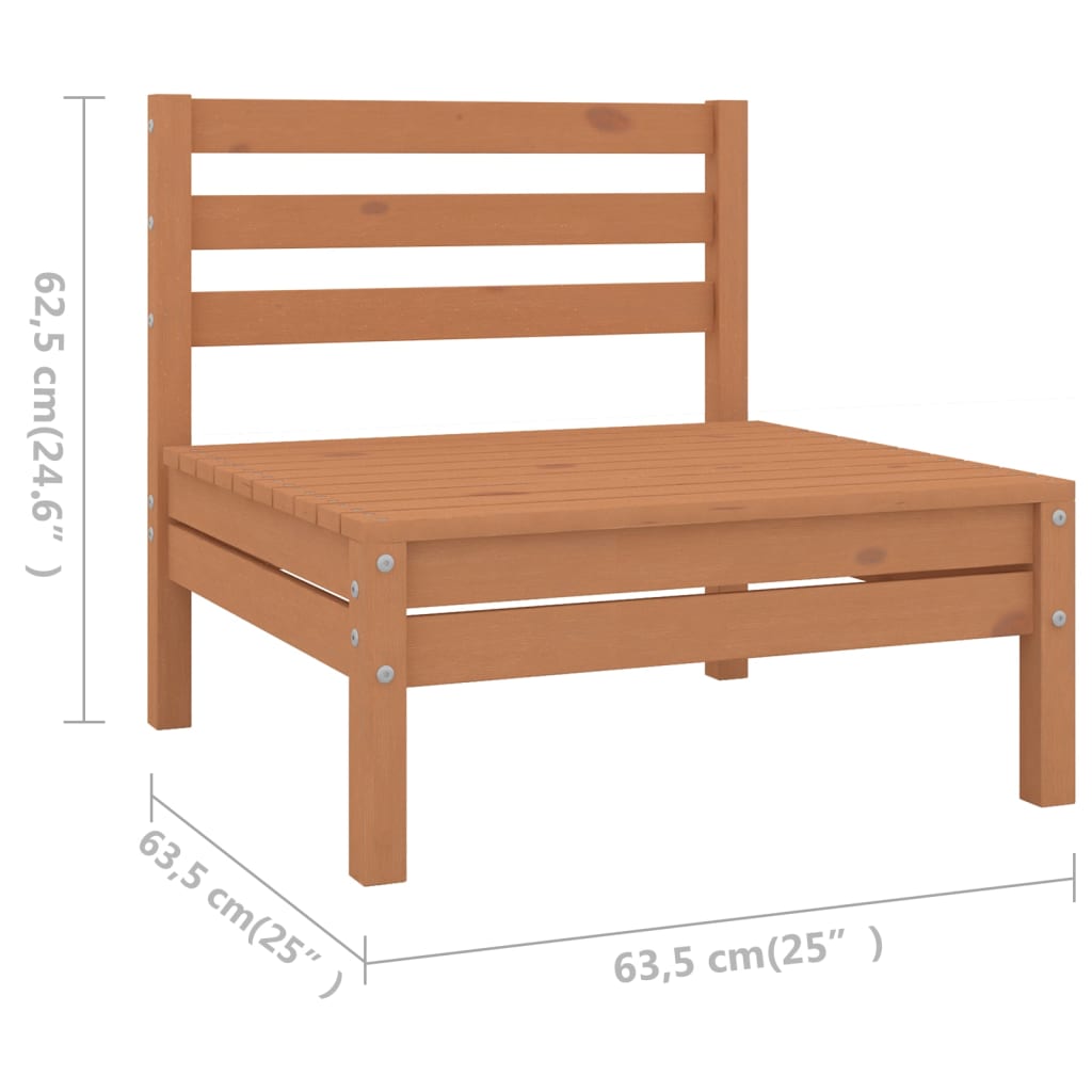 11-tlg. Garten-Lounge-Set Massivholz Kiefer Honigbraun