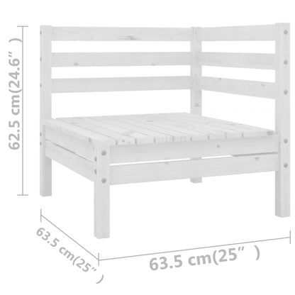 10-tlg. Garten-Lounge-Set Massivholz Kiefer Weiß