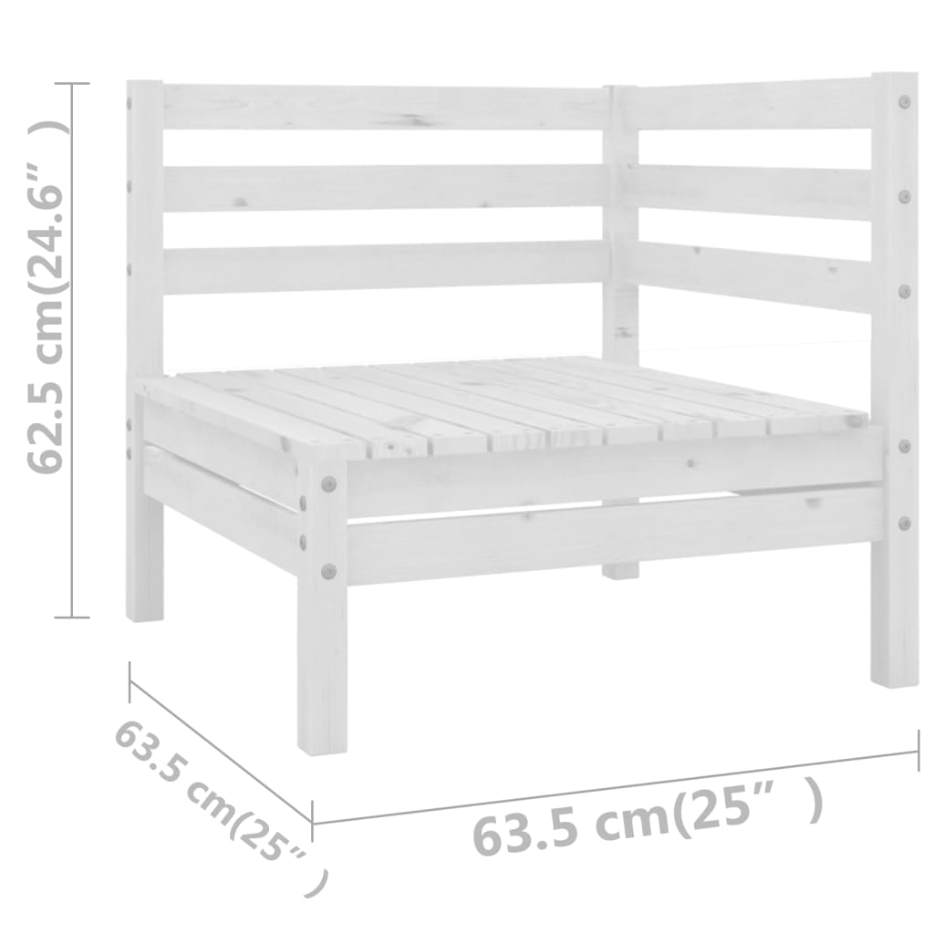 11-tlg. Garten-Lounge-Set Massivholz Kiefer Weiß