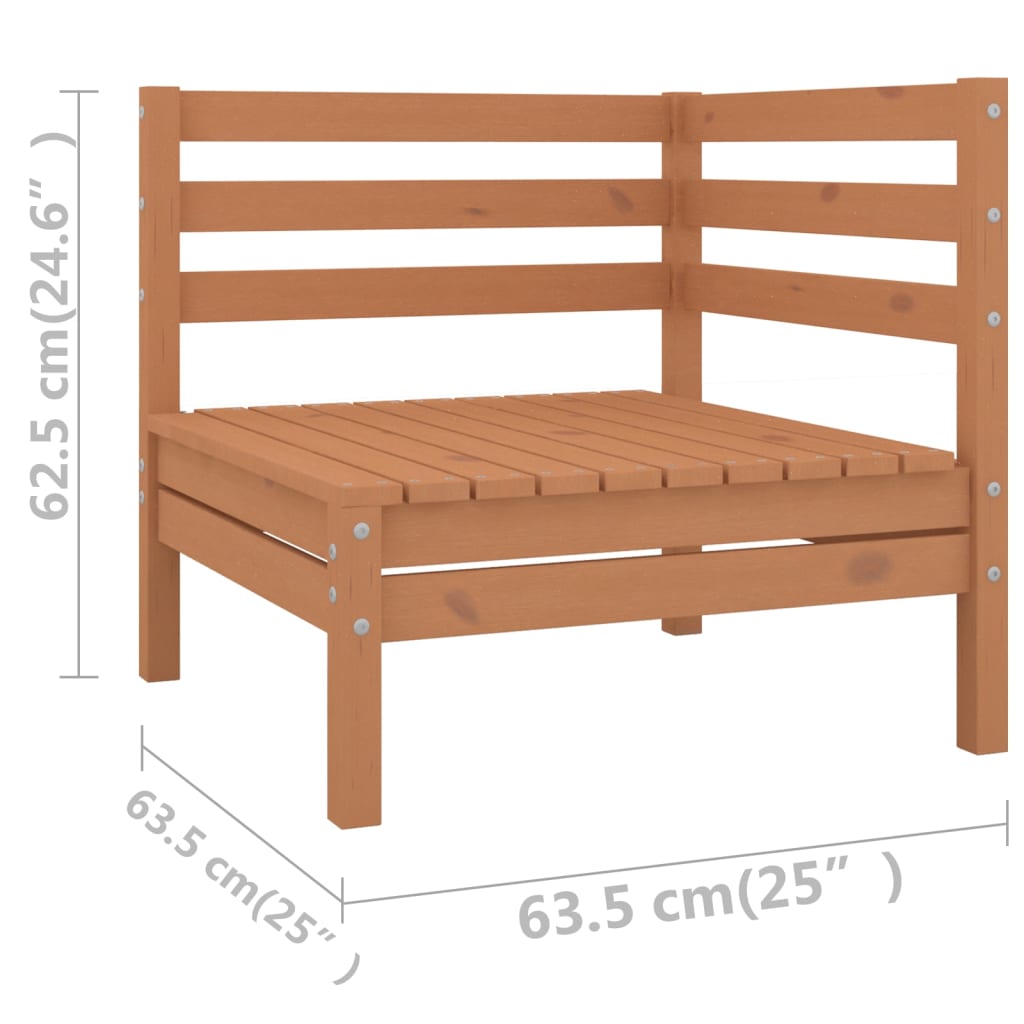 11-tlg. Garten-Lounge-Set Massivholz Kiefer Honigbraun