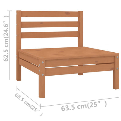 11-tlg. Garten-Lounge-Set Massivholz Kiefer Honigbraun