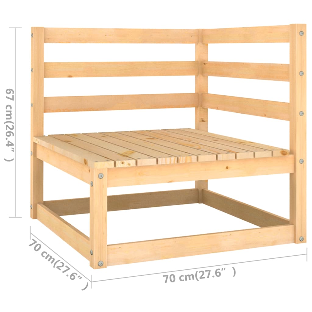 11-tlg. Garten-Lounge-Set mit Kissen Massivholz Kiefer