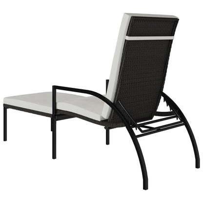 Sonnenliegen 2 Stk. mit Fußhocker PE-Rattan Braun