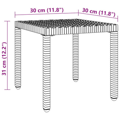 Sonnenliegen 2 Stk. mit Tisch Poly Rattan Braun