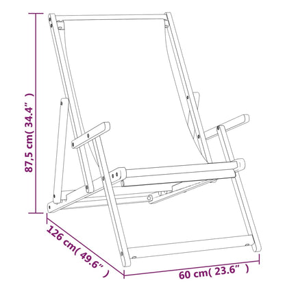 Strandstuhl Klappbar Massivholz Teak Creme