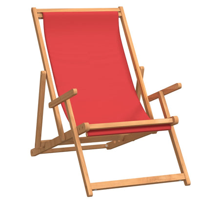 Strandstuhl Klappbar Massivholz Teak Rot