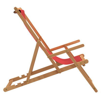 Strandstuhl Klappbar Massivholz Teak Rot