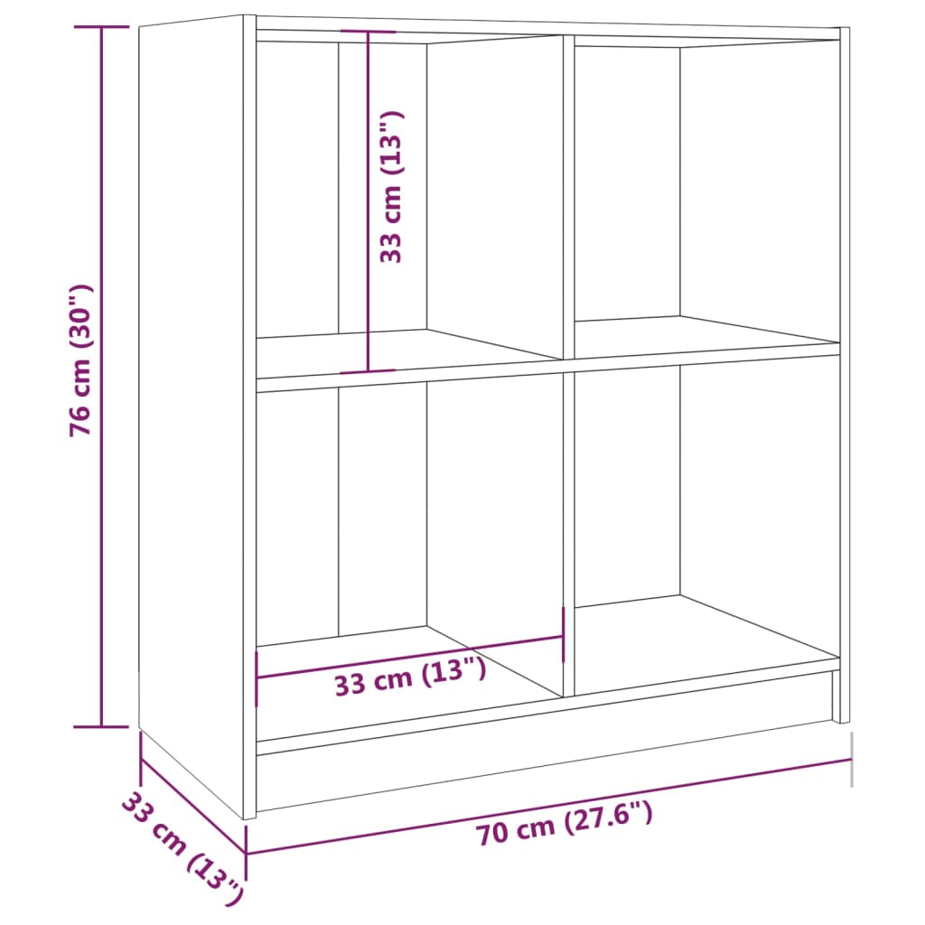 Sideboard Weiß 70x33x76 cm Massivholz Kiefer