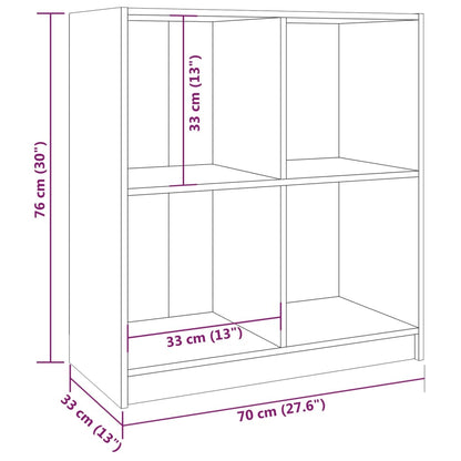 Sideboard Schwarz 70x33x76 cm Massivholz Kiefer