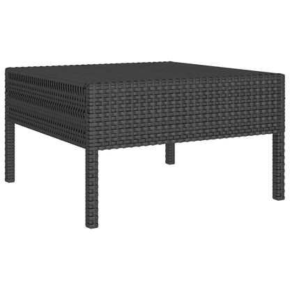 11-tlg. Garten-Lounge-Set mit Auflagen Poly Rattan Schwarz