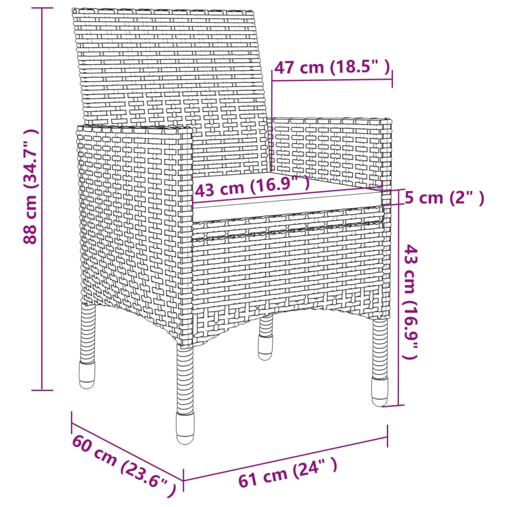 11-tlg. Garten-Essgruppe mit Kissen Poly Rattan Beige