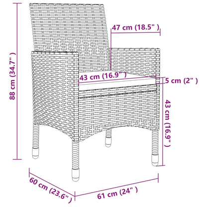 11-tlg. Garten-Essgruppe mit Kissen Poly Rattan Beige