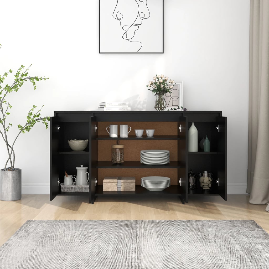 Sideboard Schwarz 135x41x75 cm Holzwerkstoff