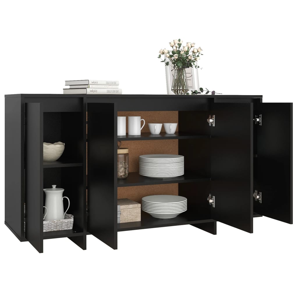 Sideboard Schwarz 135x41x75 cm Holzwerkstoff