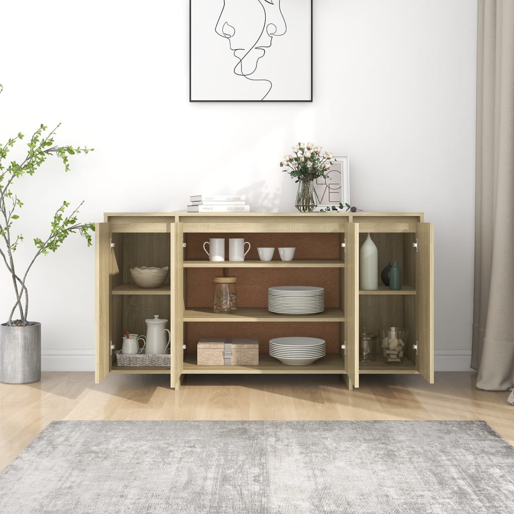 Sideboard Sonoma-Eiche 135x41x75 cm Holzwerkstoff