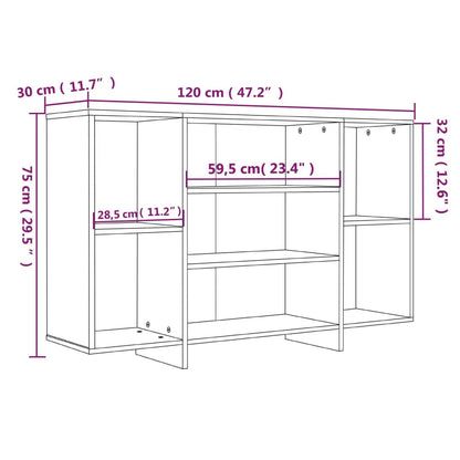 Sideboard Sonoma-Eiche 120x30x75 cm Holzwerkstoff