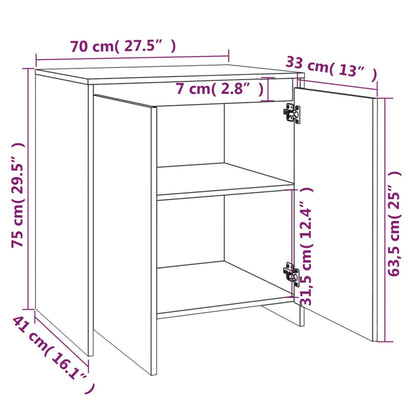 Sideboard Weiß 70x41x75 cm Holzwerkstoff