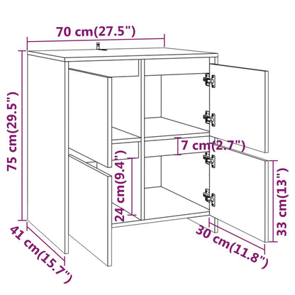 Sideboard Sonoma-Eiche 70x41x75 cm Holzwerkstoff