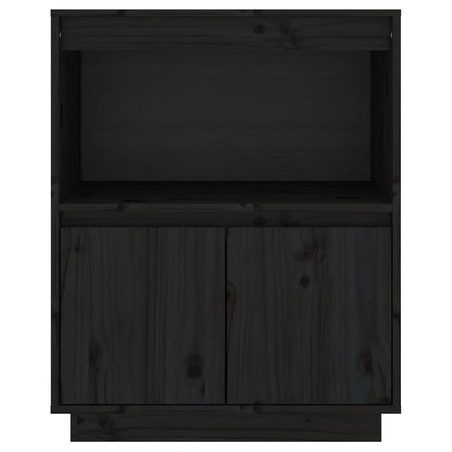 Sideboard Schwarz 60x34x75 cm Massivholz Kiefer