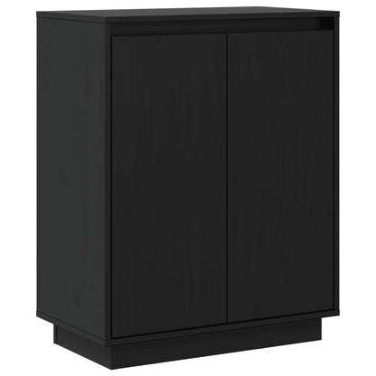 Sideboard Schwarz 60x34x75 cm Massivholz Kiefer