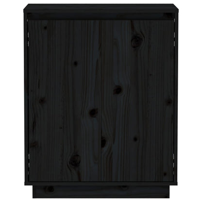 Sideboard Schwarz 60x34x75 cm Massivholz Kiefer