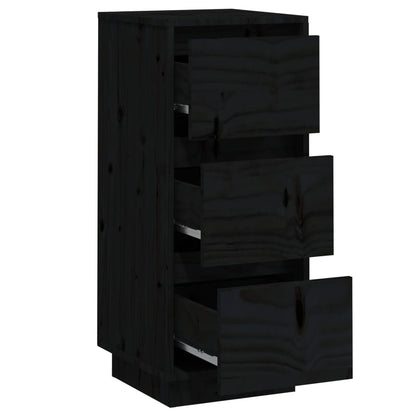 Sideboards 2 Stk. Schwarz 32x34x75 cm Massivholz Kiefer