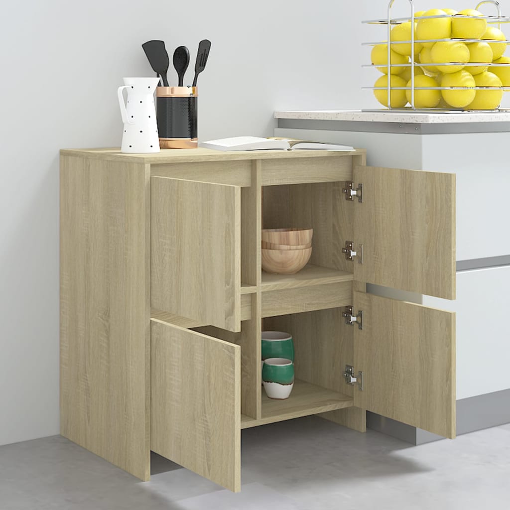 Sideboards 2 Stk. Sonoma-Eiche 70x41x75 cm Holzwerkstoff