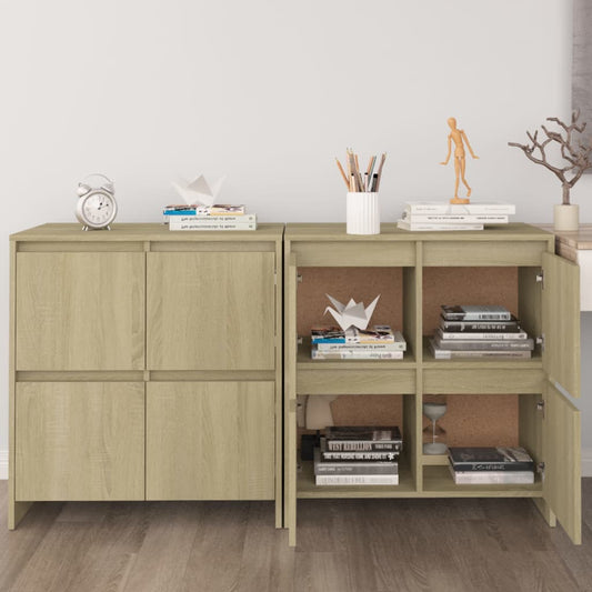 Sideboards 2 Stk. Sonoma-Eiche 70x41x75 cm Holzwerkstoff