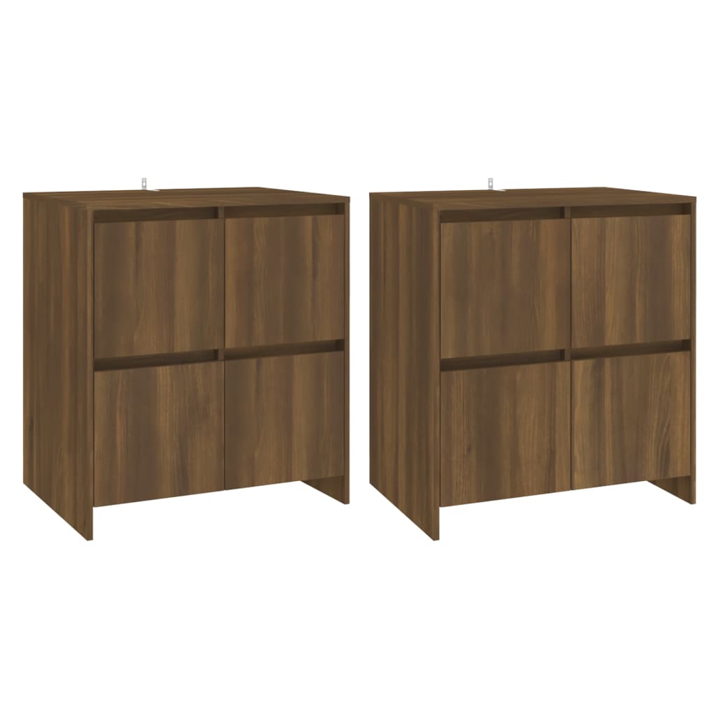 Sideboards 2 Stk. Eiche Braun 70x41x75 cm Holzwerkstoff