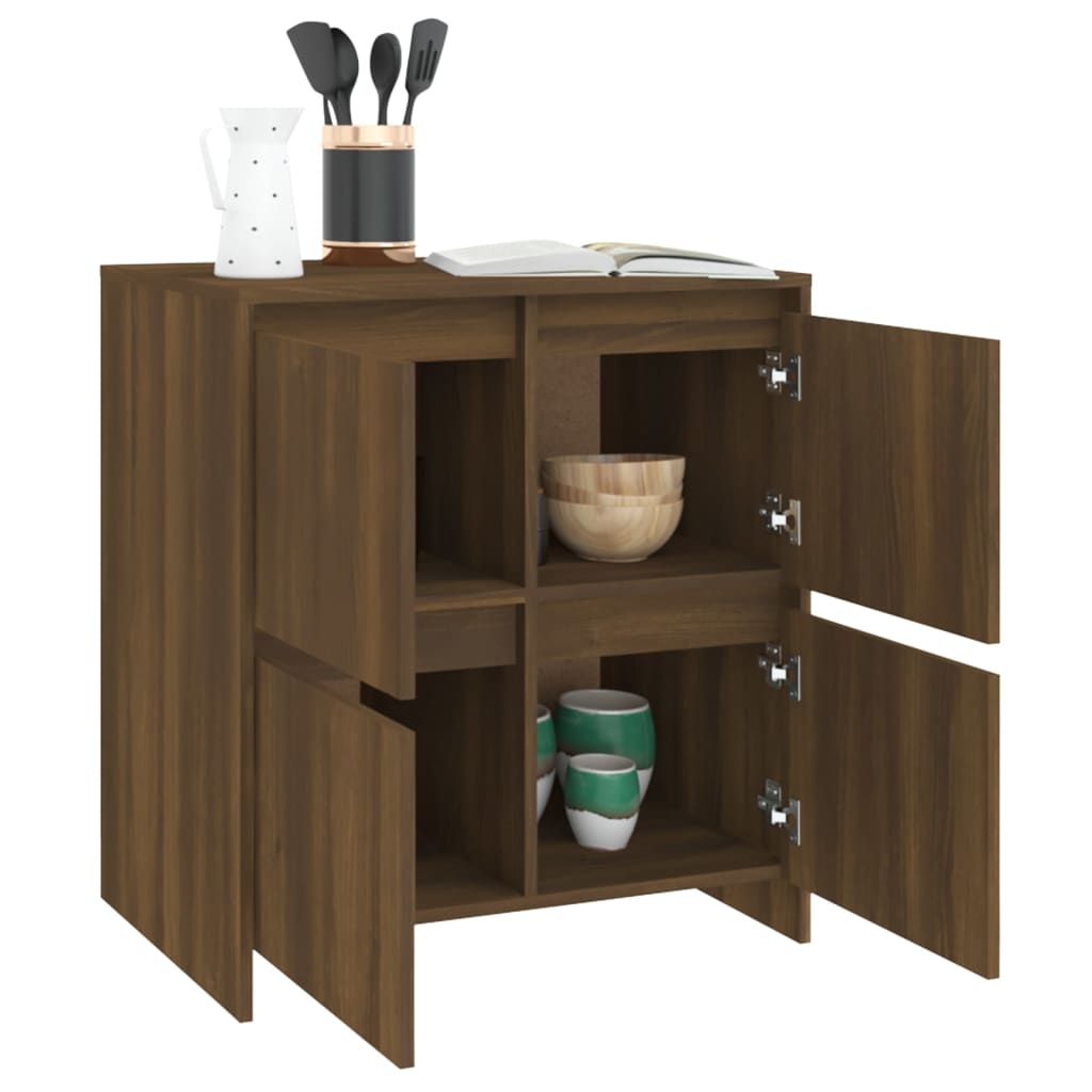 Sideboards 2 Stk. Eiche Braun 70x41x75 cm Holzwerkstoff